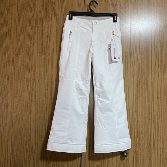 NWT Obermeyer Girl’s Small (8) Brooke Snow Pants White - Picture 1 of 7